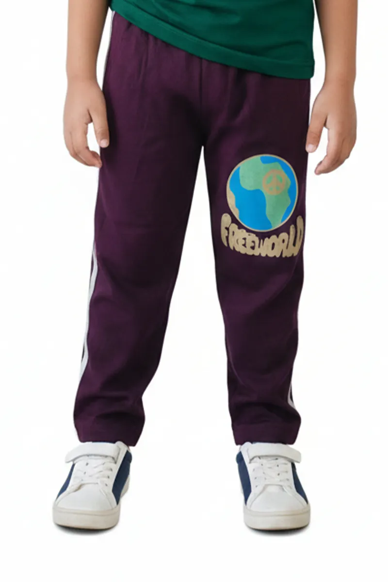 Printed Track Pant for Boys - Wine