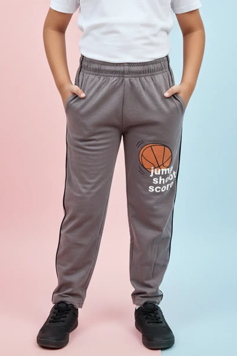 Printed Track Pant for Boys - Brown