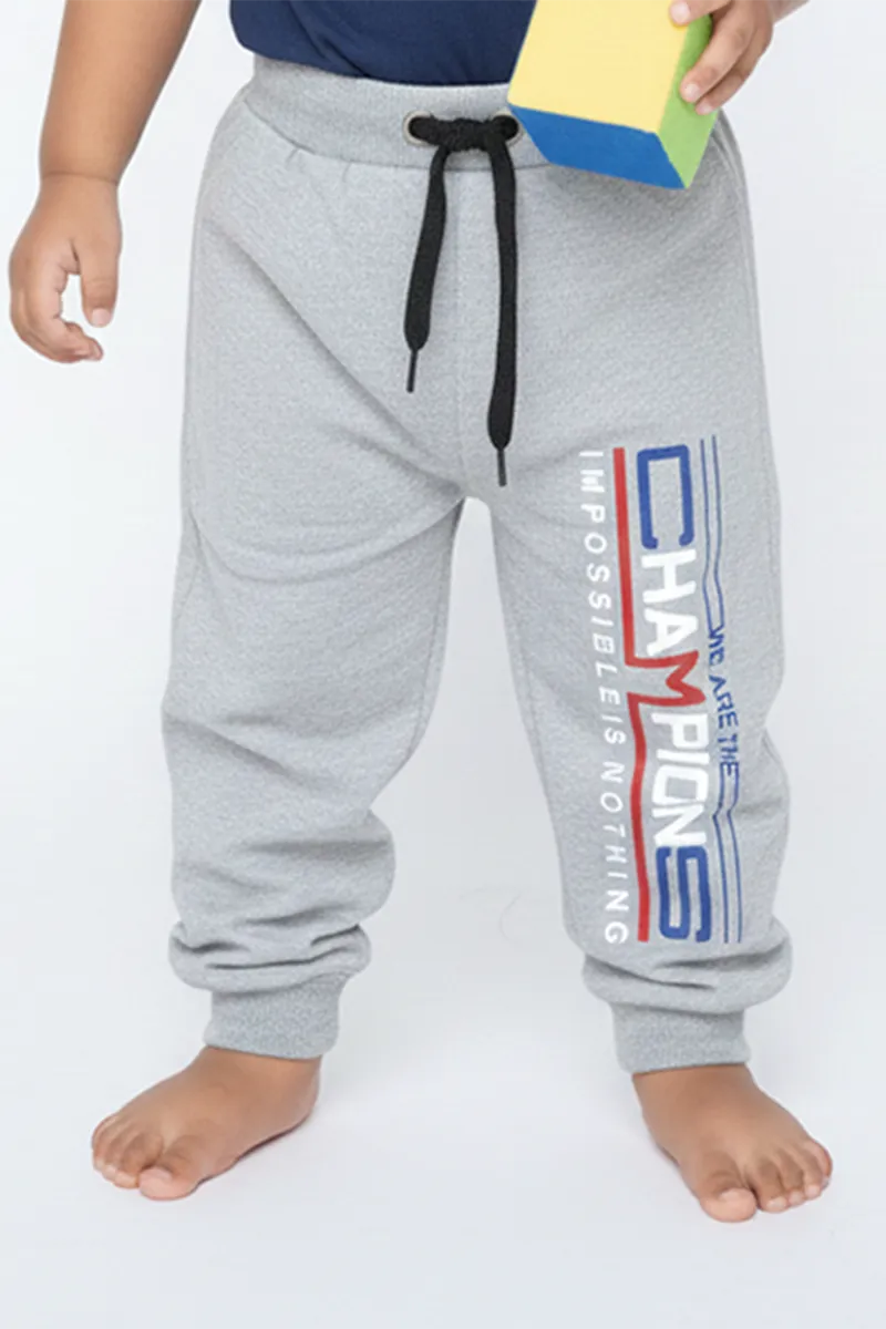 Printed Track Pant for Boys - Grey