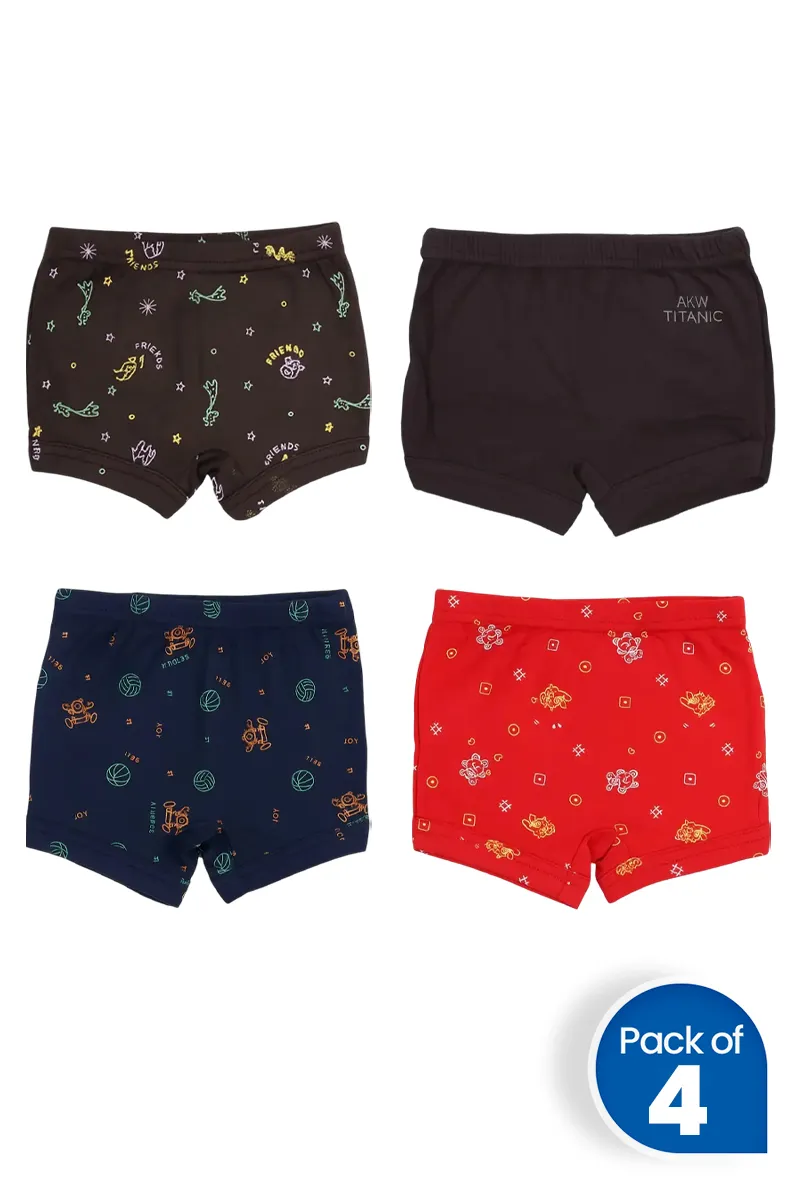 Pack of 4 Trunk for Boys - Multicolor