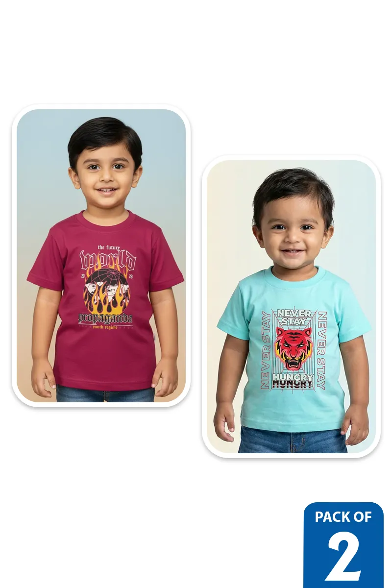 Pack of 2 T-Shirts for Boys - Multicolor CLCB00116MUL78YR