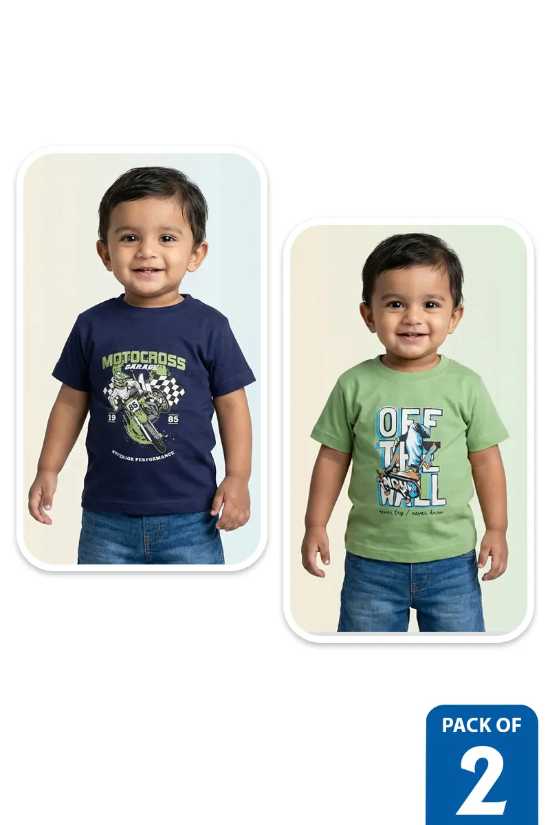 Pack of 2 T-Shirts for Boys - Multicolor CLCB00118MUL1314