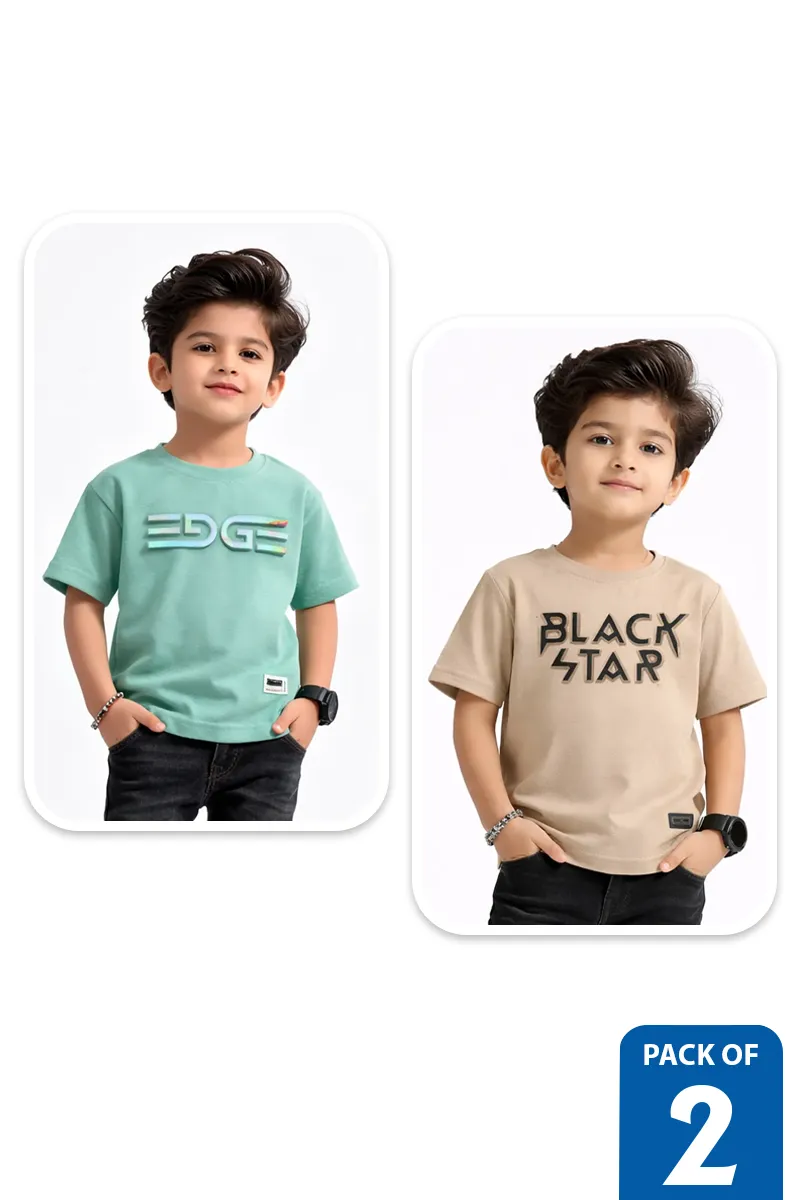 Pack of 2 T-Shirts for Boys - Multicolor