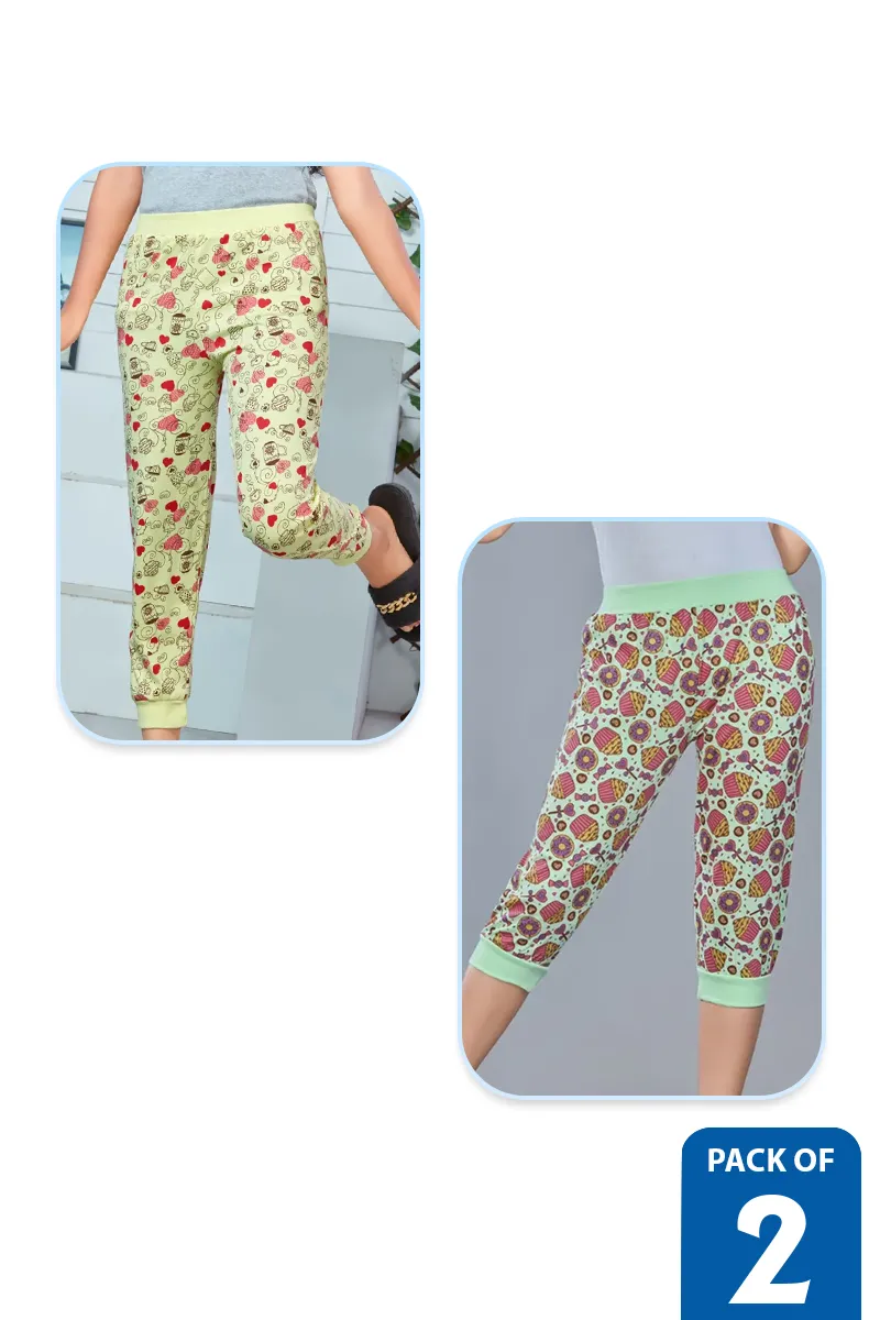 Pack of 2 Capri Pants for Girls - Multicolor