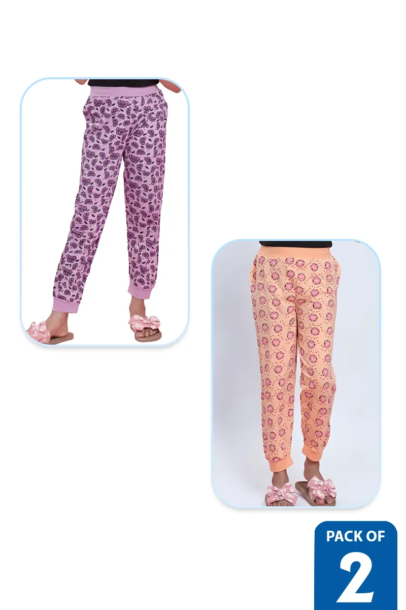 Pack of 2 Track Pants for Girls - Multicolor