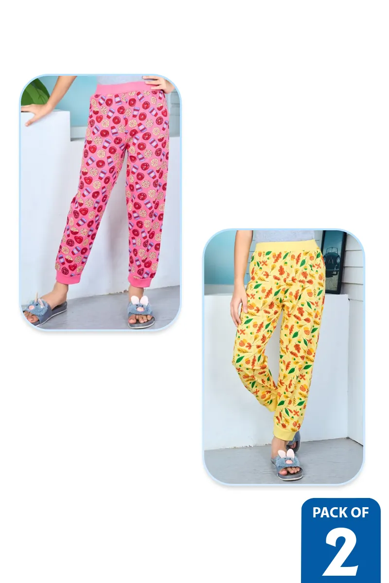 Pack of 2 Track Pants for Girls - Multicolor
