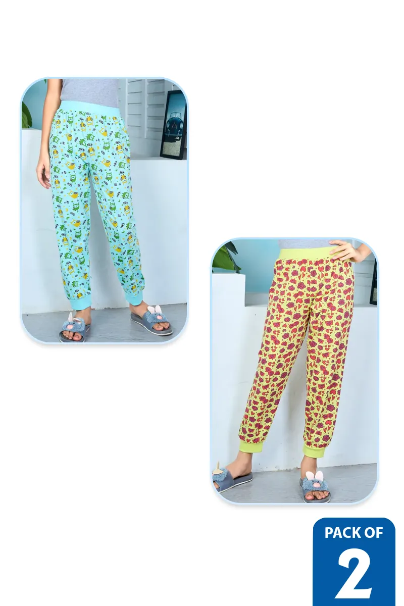 Pack of 2 Track Pants for Girls - Multicolor