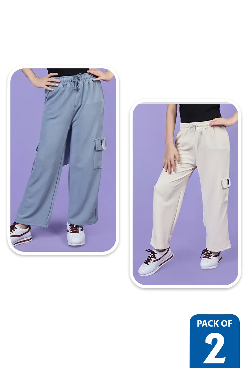 Pack of 2 Palazzos for Girls - Multicolor
