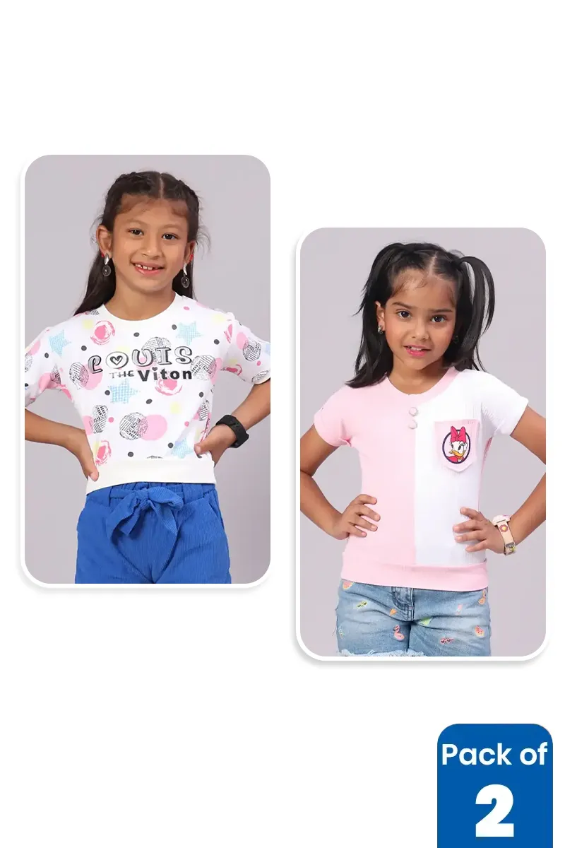 Pack of 2 Tops for Girls CLCBG00111MUL23YRS
