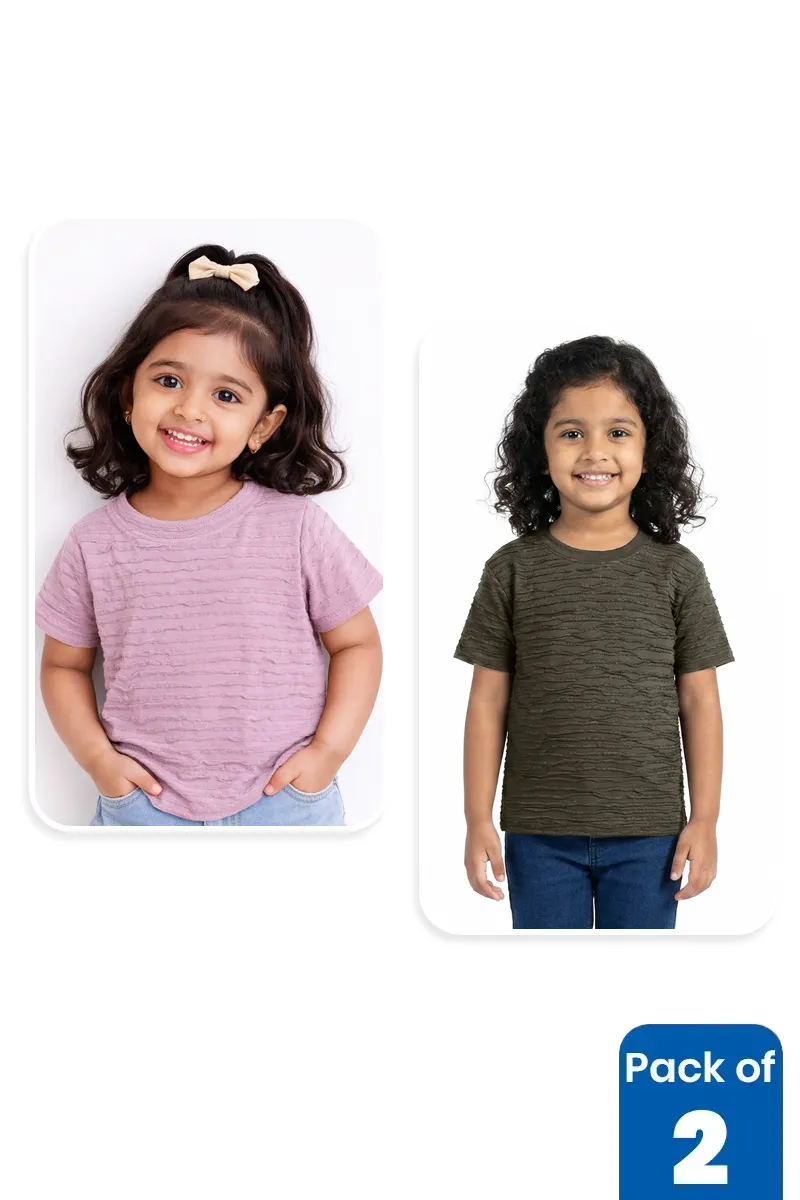 Pack of 2 Tops for Girls - Multicolor