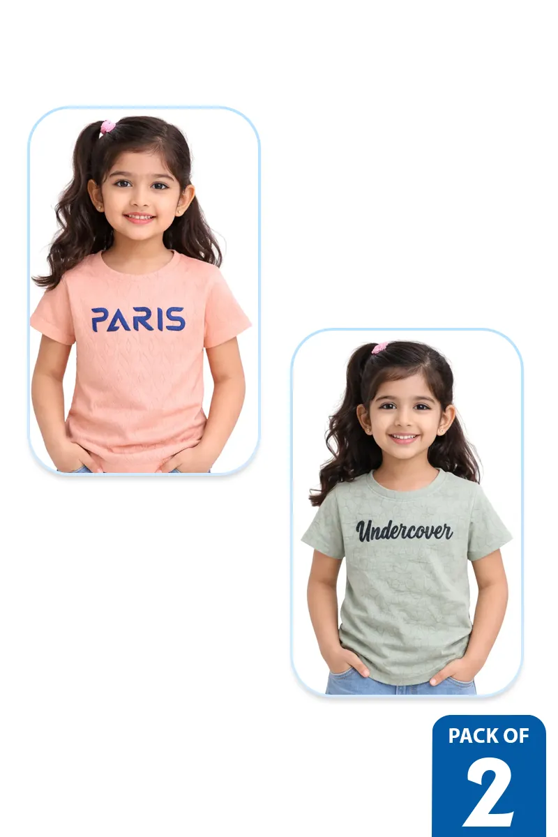 Pack of 2 T-Shirt for Girls - Multicolor