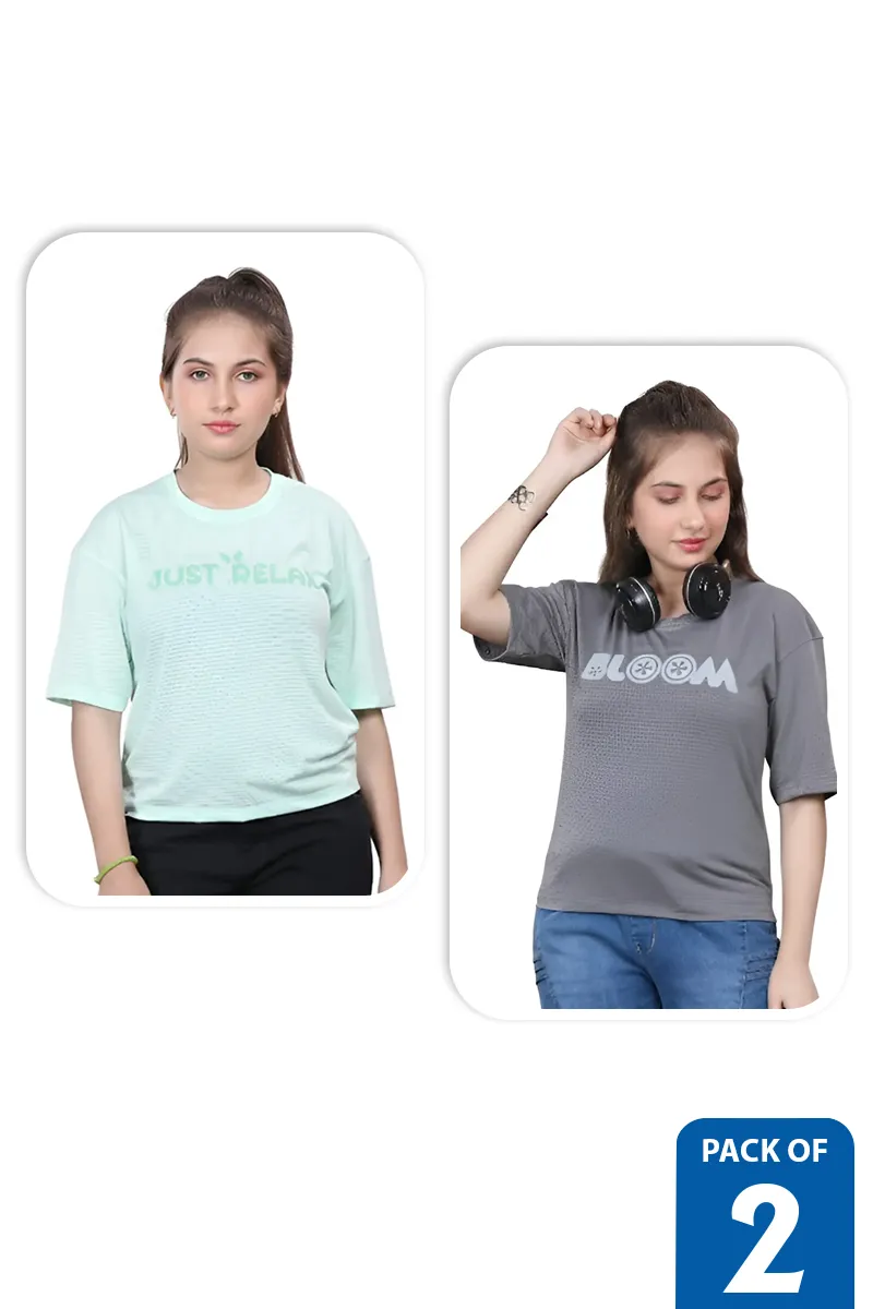 Pack of 2 T-Shirt for Girls - Multicolor