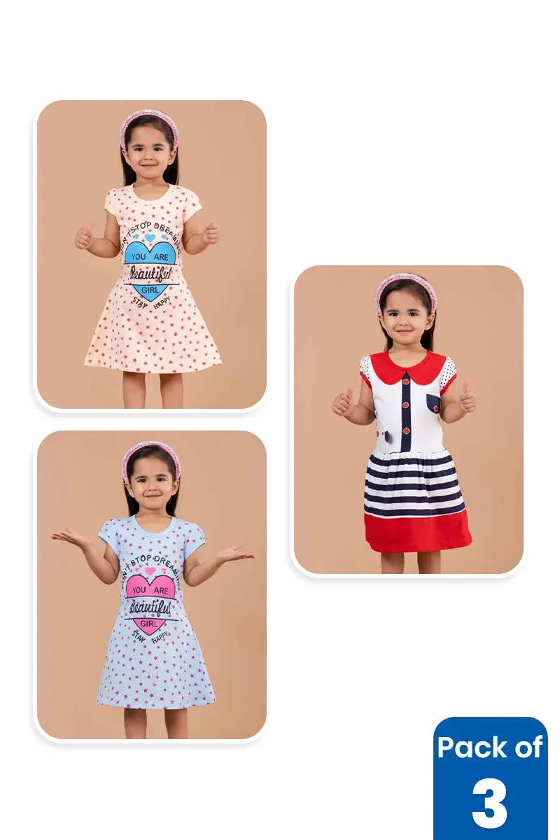 Pack of 3 Dress for Girls