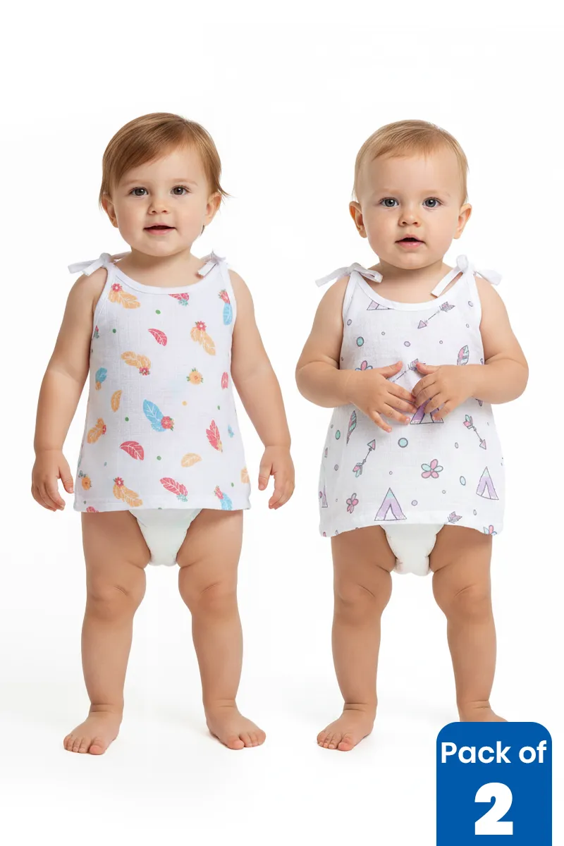 Pack of 2 Muslin Jhablas for Babies CLCBJB7WHI03MO