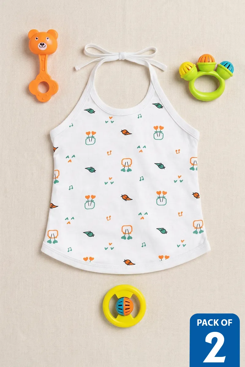 Printed Knot Baby Jhabla & Bear Piece Rattle – Pack of 2