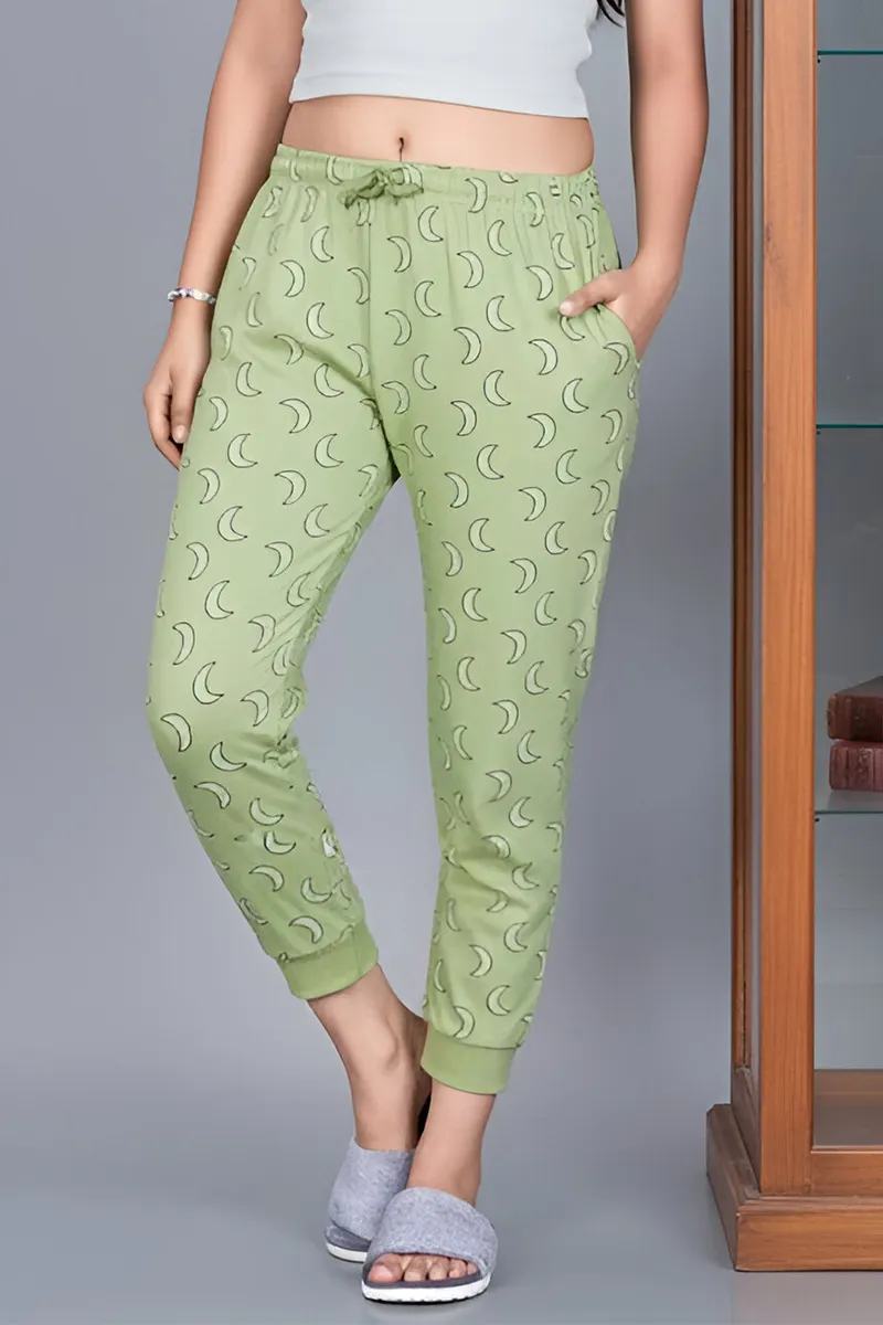 Cotton Printed Track Pant for Girls - Green CLGBW0020GRN78YRS