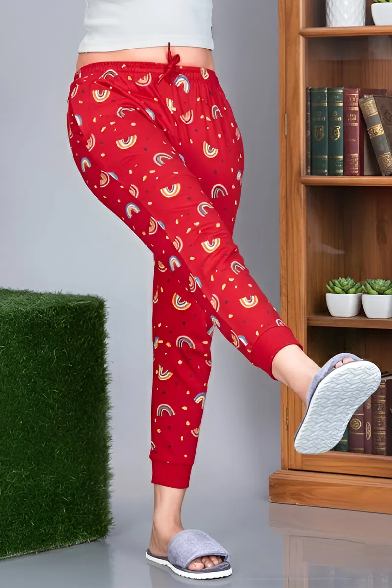 Cotton Printed Track Pant for Girls - Red CLGBW0025RED1314YRS