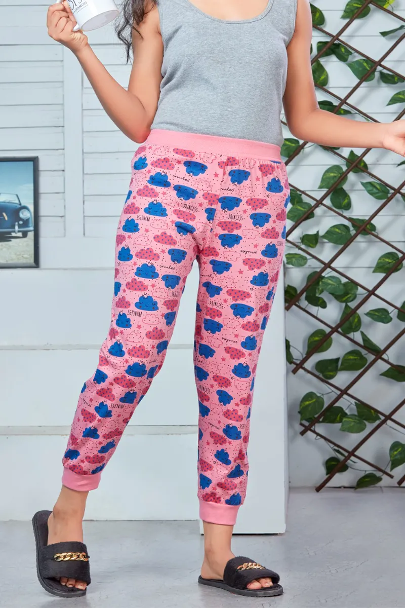 Printed Track Pant for Girls - Pink CLGBW0066PIN1112
