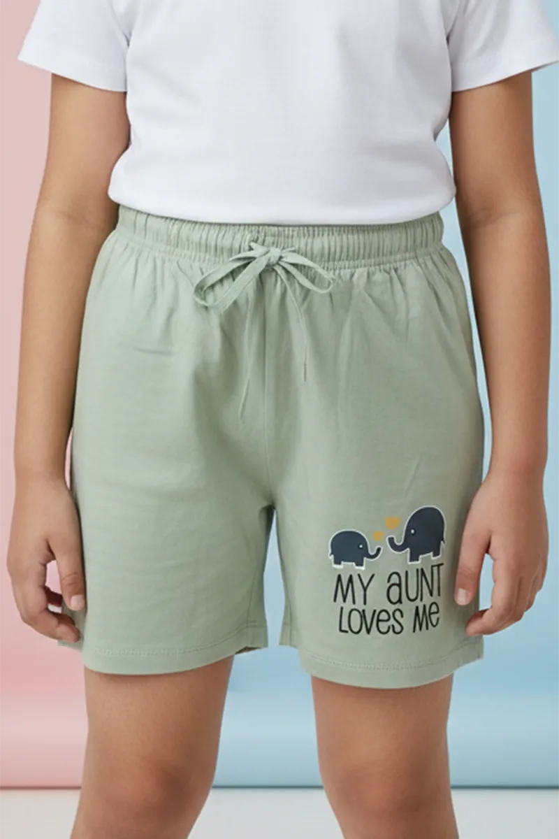 Printed Shorts for Girls - Green
