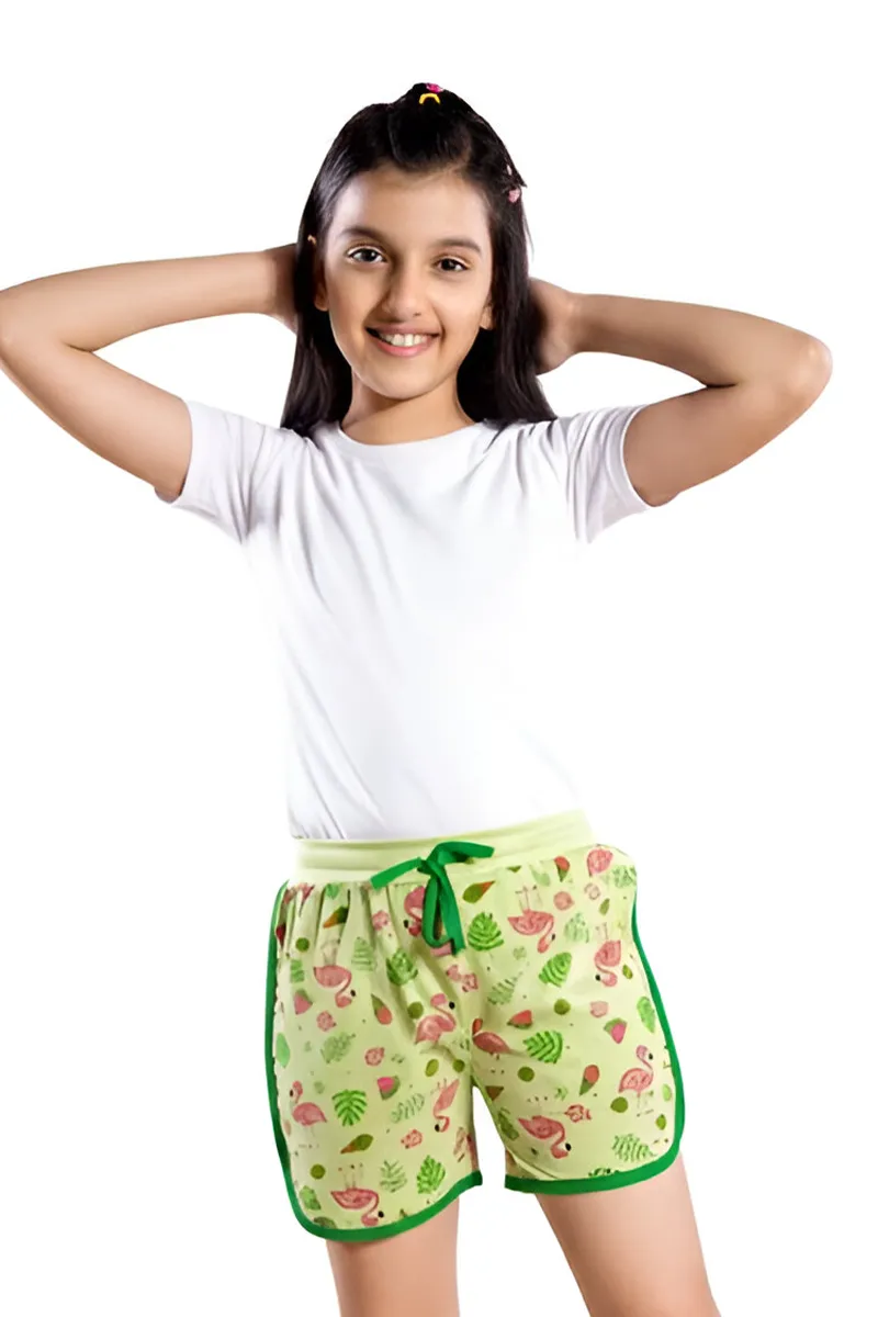 Printed Shorts for Girls - Green
