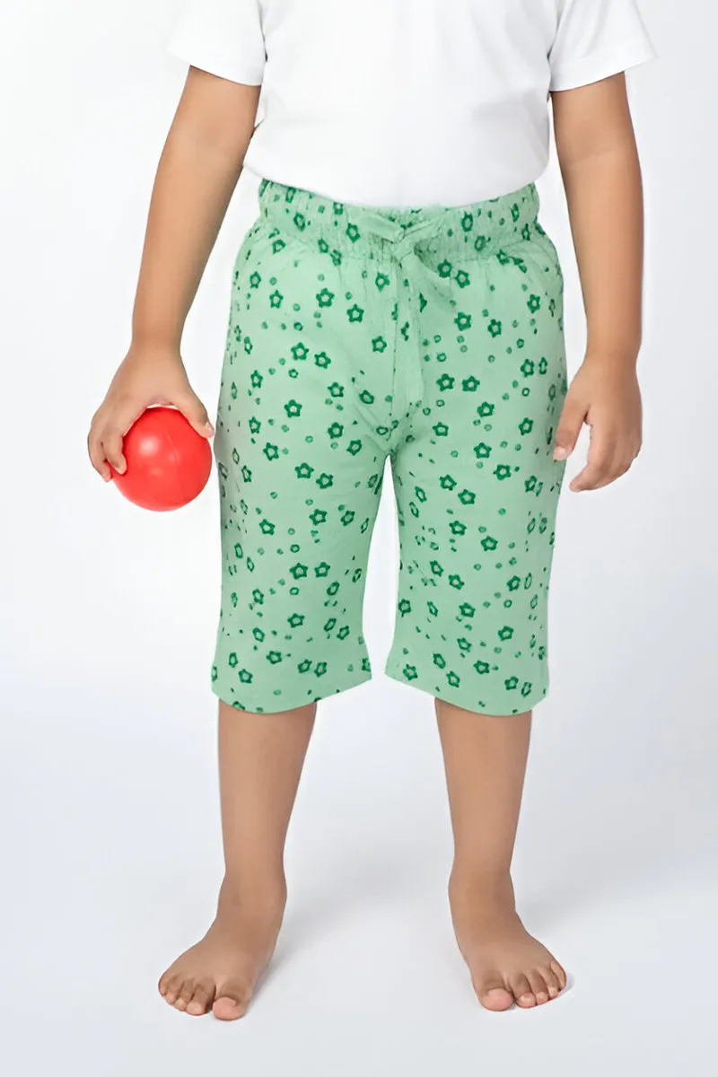 Printed Capri for Girls - Green