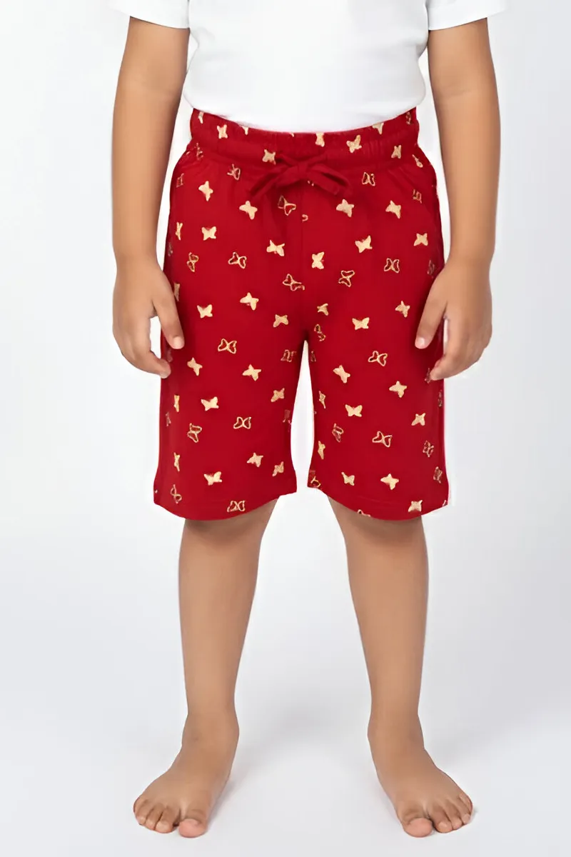 Printed Capri for Girls - Maroon CLGC006MAR1516