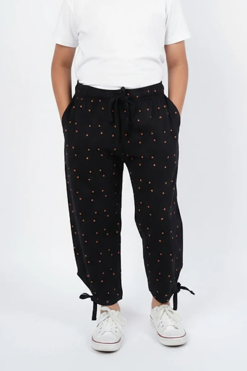 Printed Capri for Girls - Black