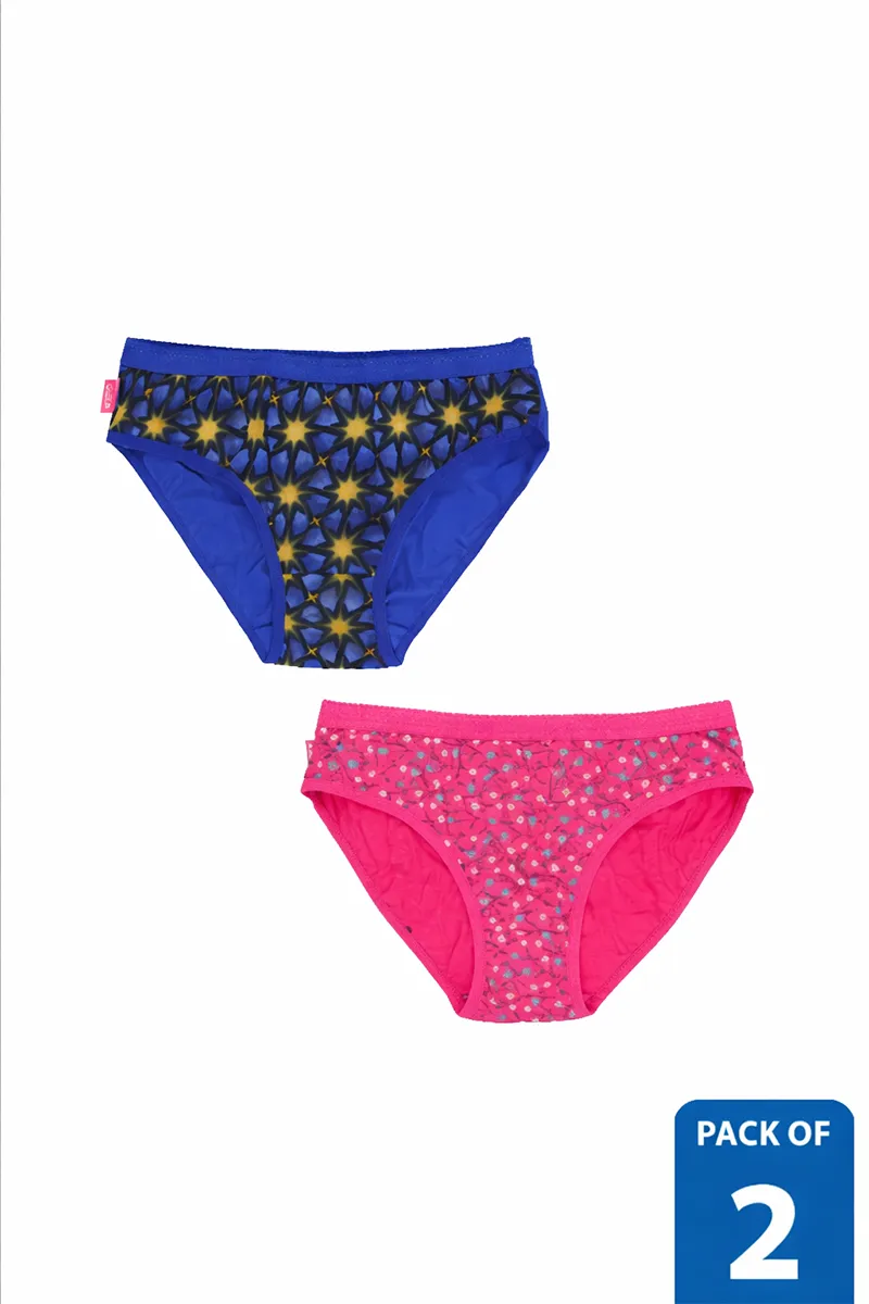 Girls Assorted Pack of 2 Printed Panties
