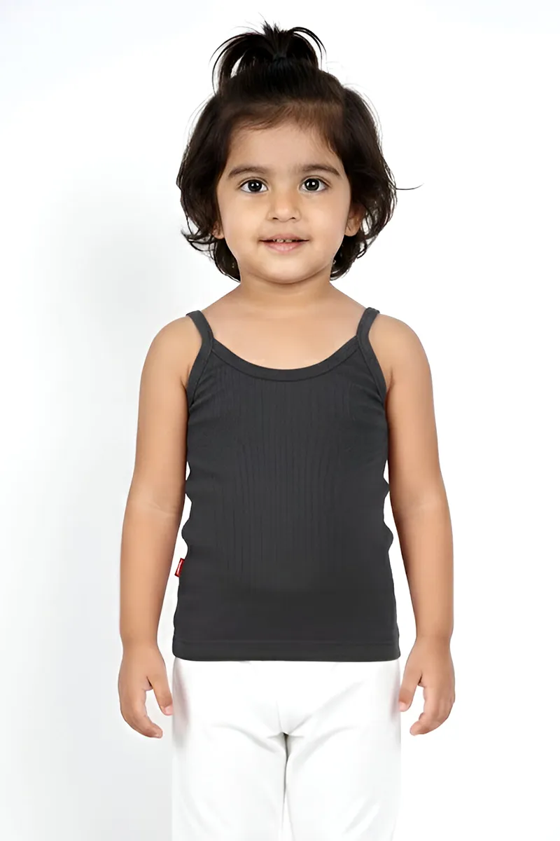 Cotton Solid Camisole for Girls - Grey