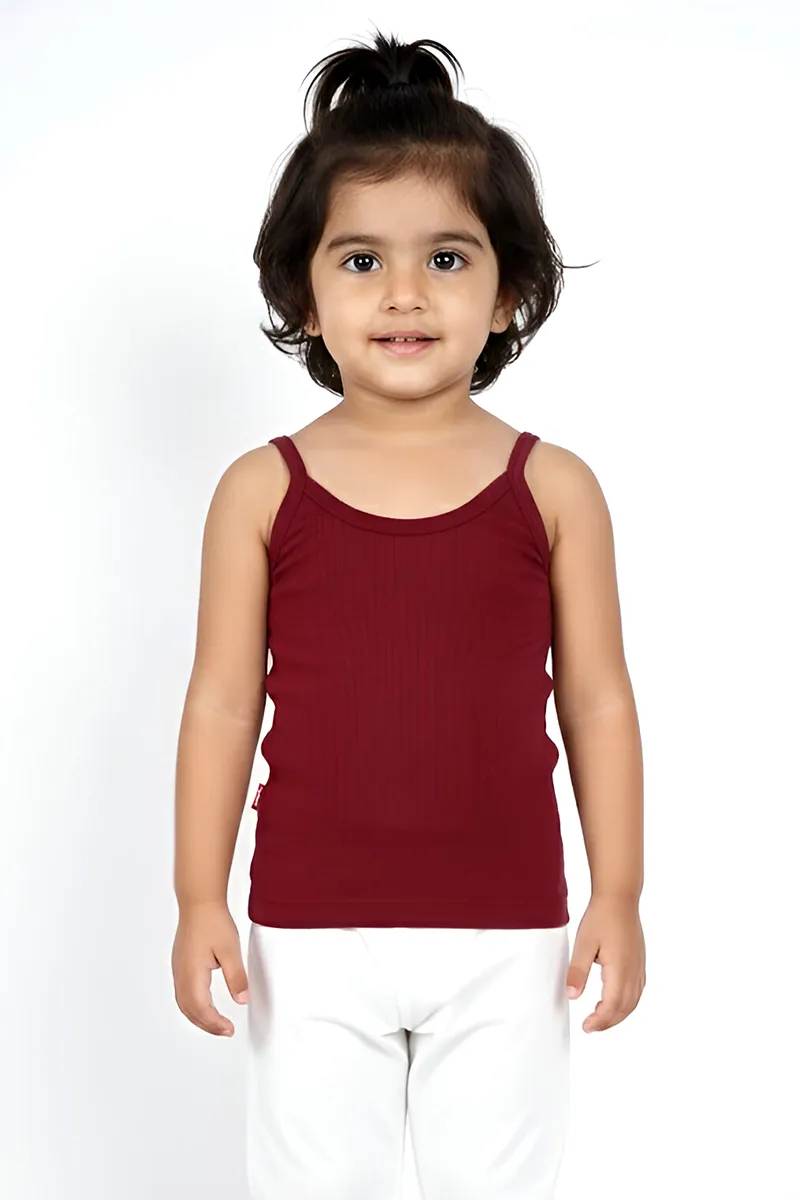 Cotton Solid Camisole for Girls - Maroon CLGIW001MAR56YRS