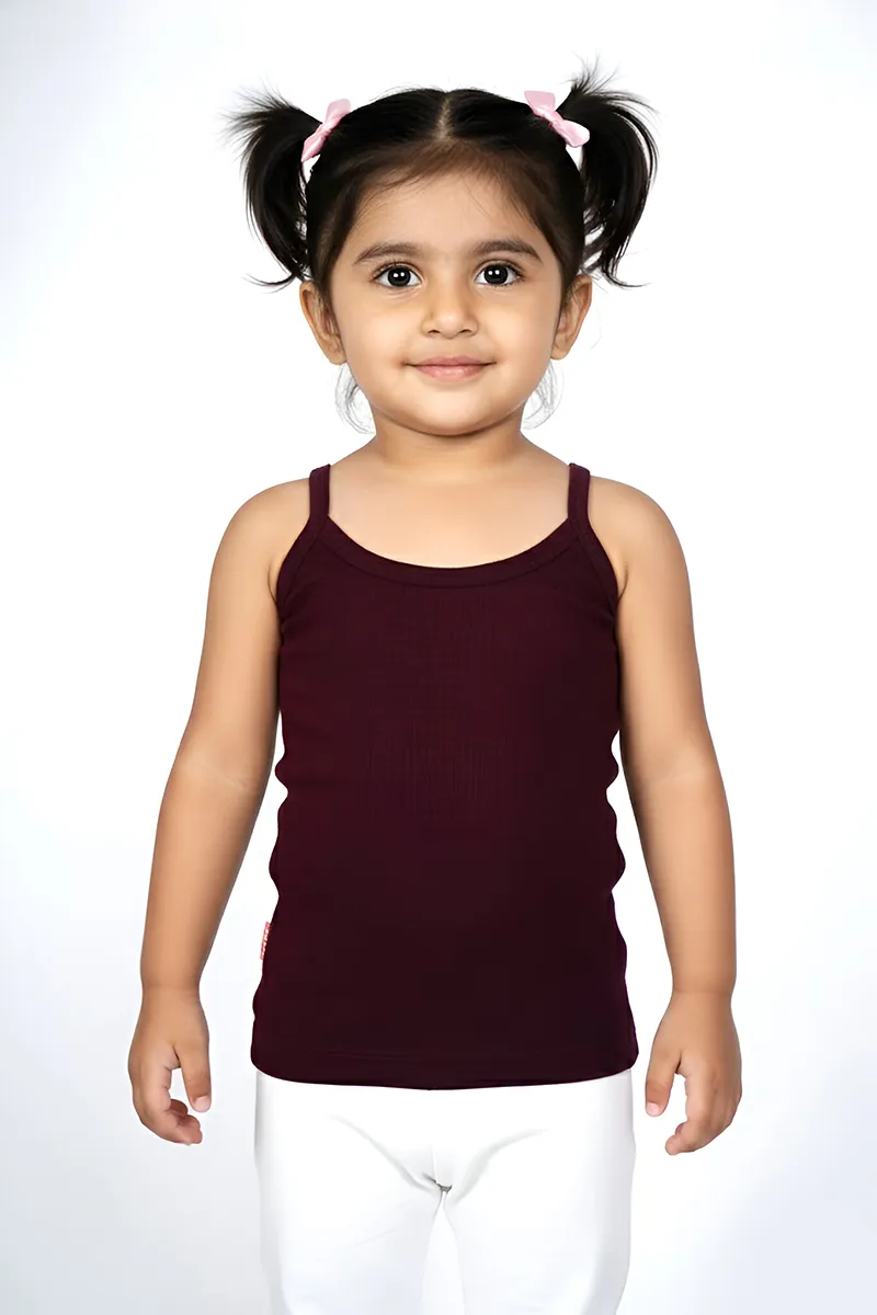 Cotton Solid Camisole for Girls - Wine CLGIW001WIN56YRS