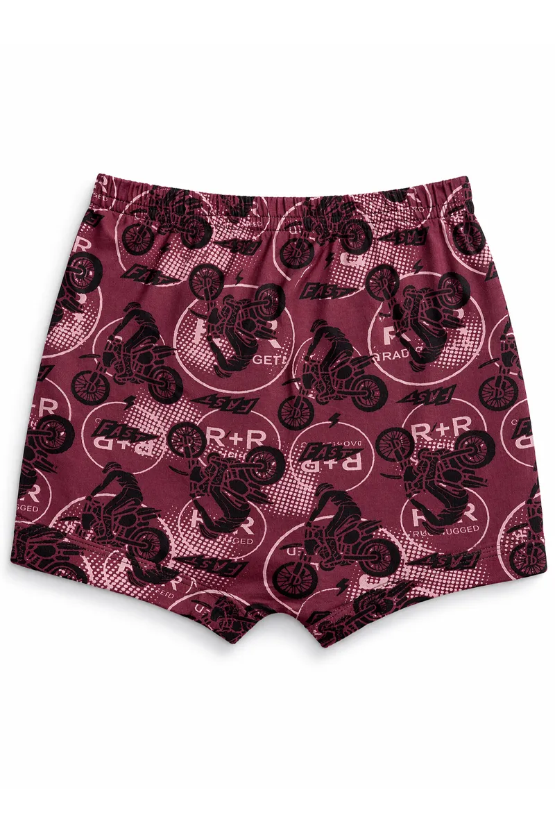 Cotton Printed Bloomer Shorts for Girls - Mauve