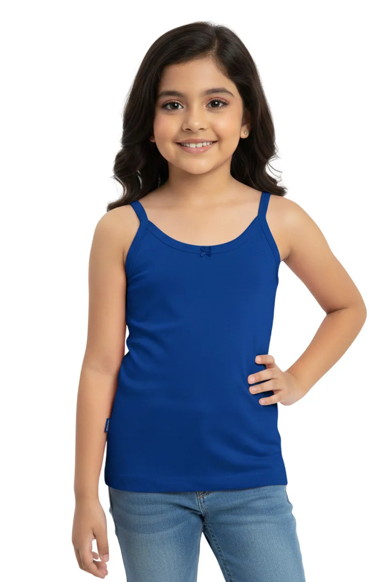 Cotton Solid Camisole for Girls - Blue CLGIW002BLU78YRS