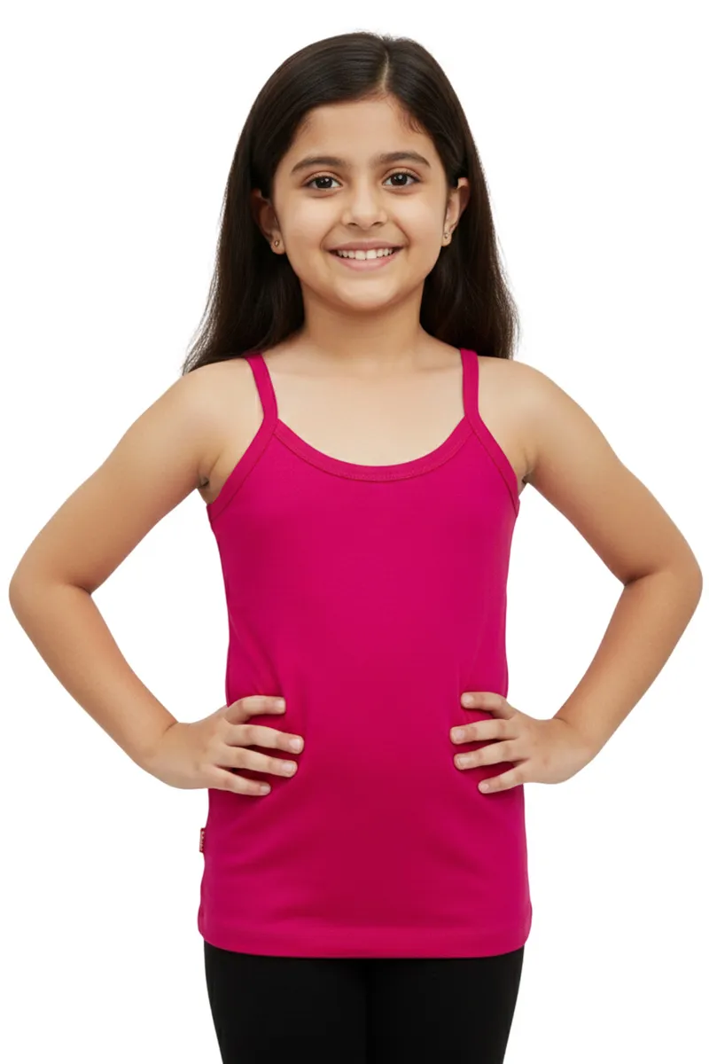 Cotton Solid Camisole for Girls - Deep Pink CLGIW002DEEPIN1012YRS