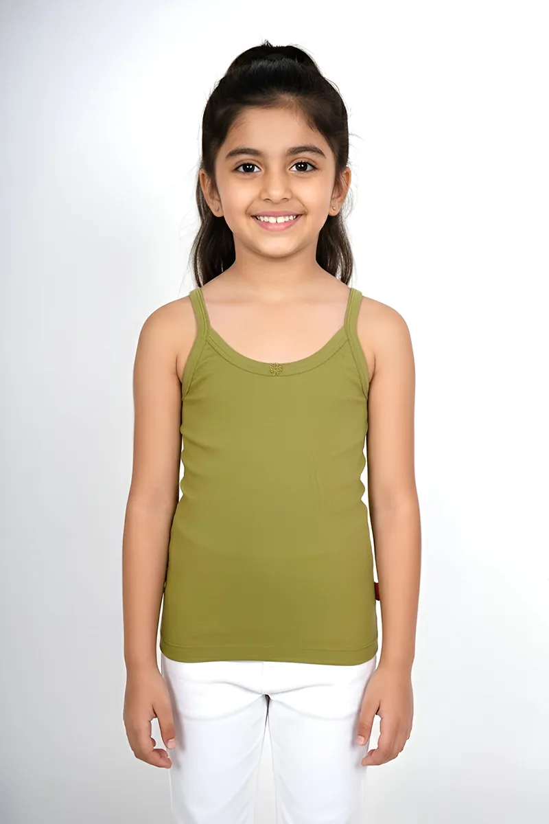 Cotton Solid Camisole for Girls - Light Green CLGIW002LIGGRN78YRS