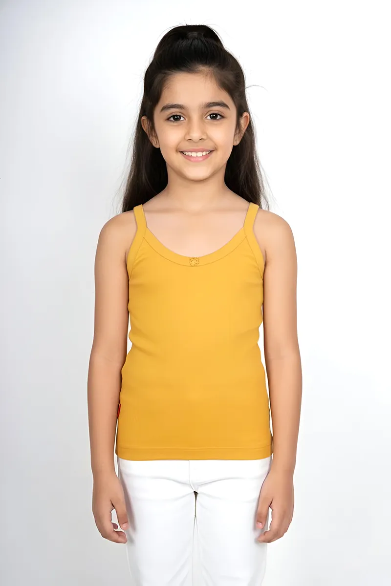 Cotton Solid Camisole for Girls - Mustard CLGIW002MUS810YRS