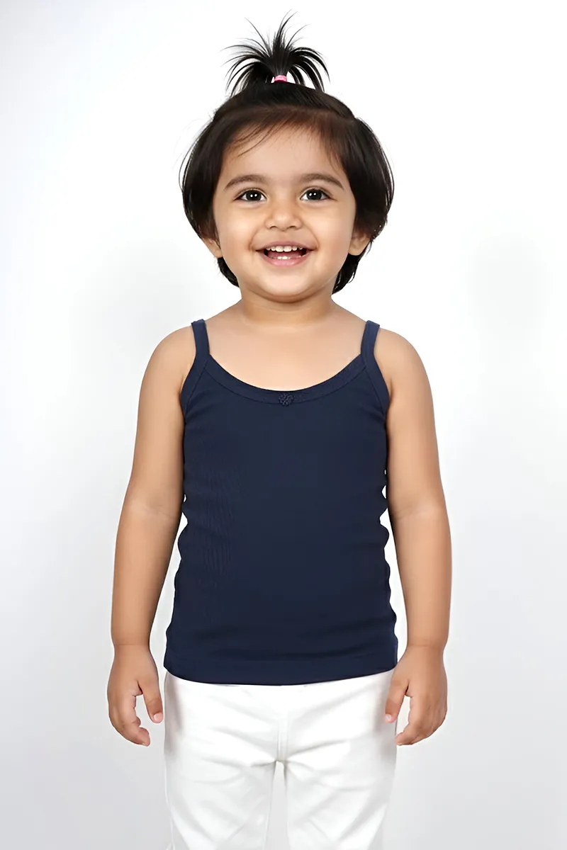 Cotton Solid Camisole for Girls - Navy Blue CLGIW002NAVBLU1012YRS