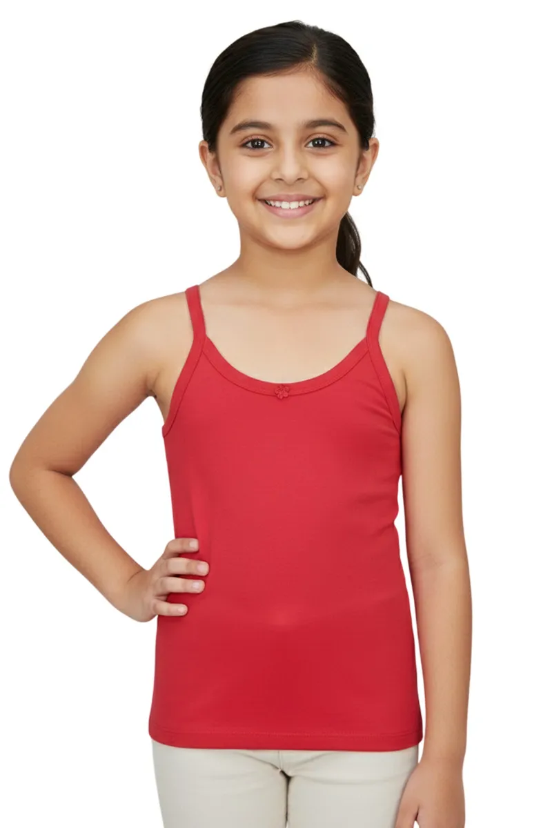 Cotton Solid Camisole for Girls - Red CLGIW002RED78YRS