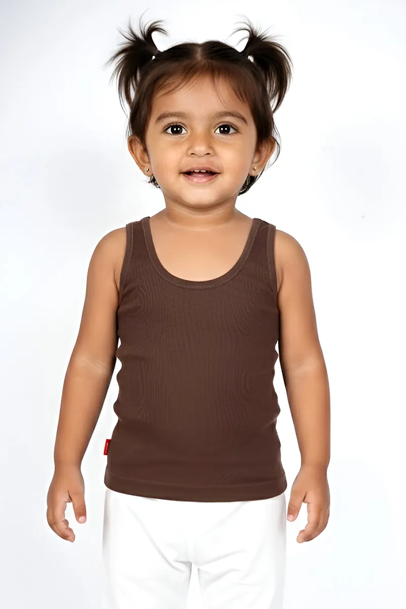 Cotton Solid Camisole for Girls - Light Brown CLGIW003LIGBRO34YRS