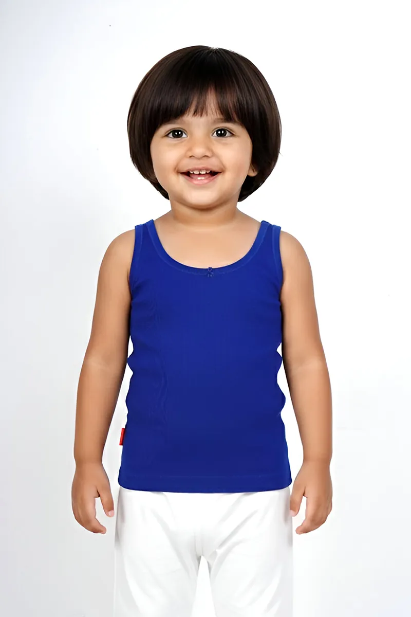Cotton Solid Camisole for Girls - Blue CLGIW004BLU78YRS