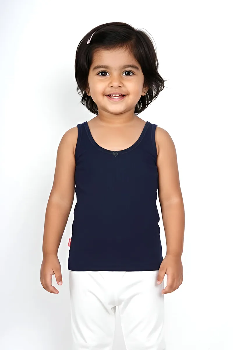 Cotton Solid Camisole for Girls - Navy Blue CLGIW004NAVBLU56YRS