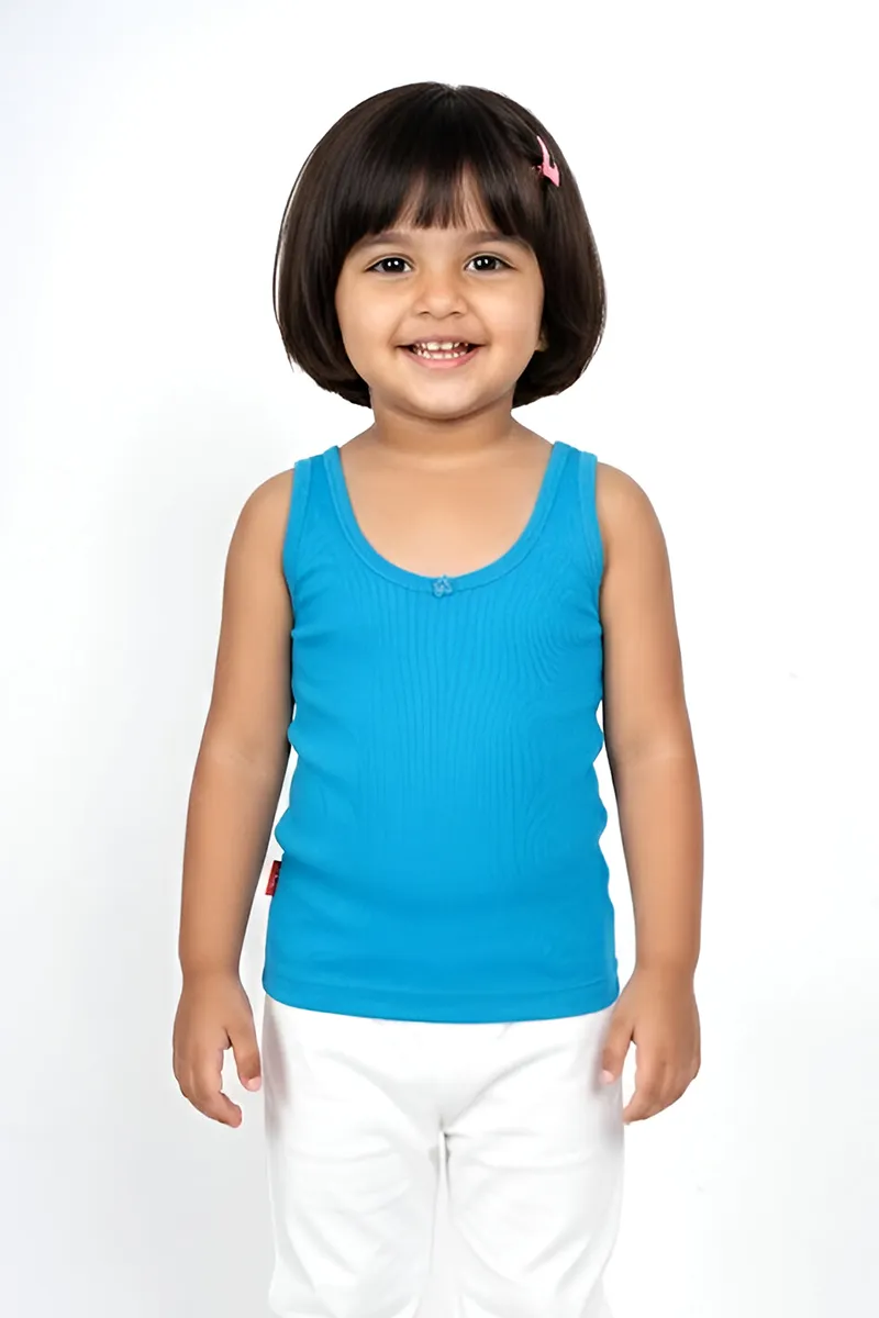 Cotton Solid Camisole for Girls - Sky Blue CLGIW004SKYBLU78YRS
