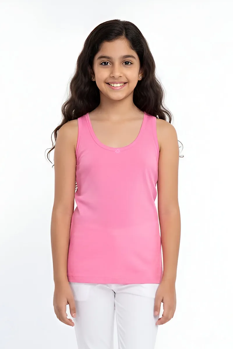 Cotton Solid Camisole for Girls - Baby Pink CLGIW006BABPIN1416YRS