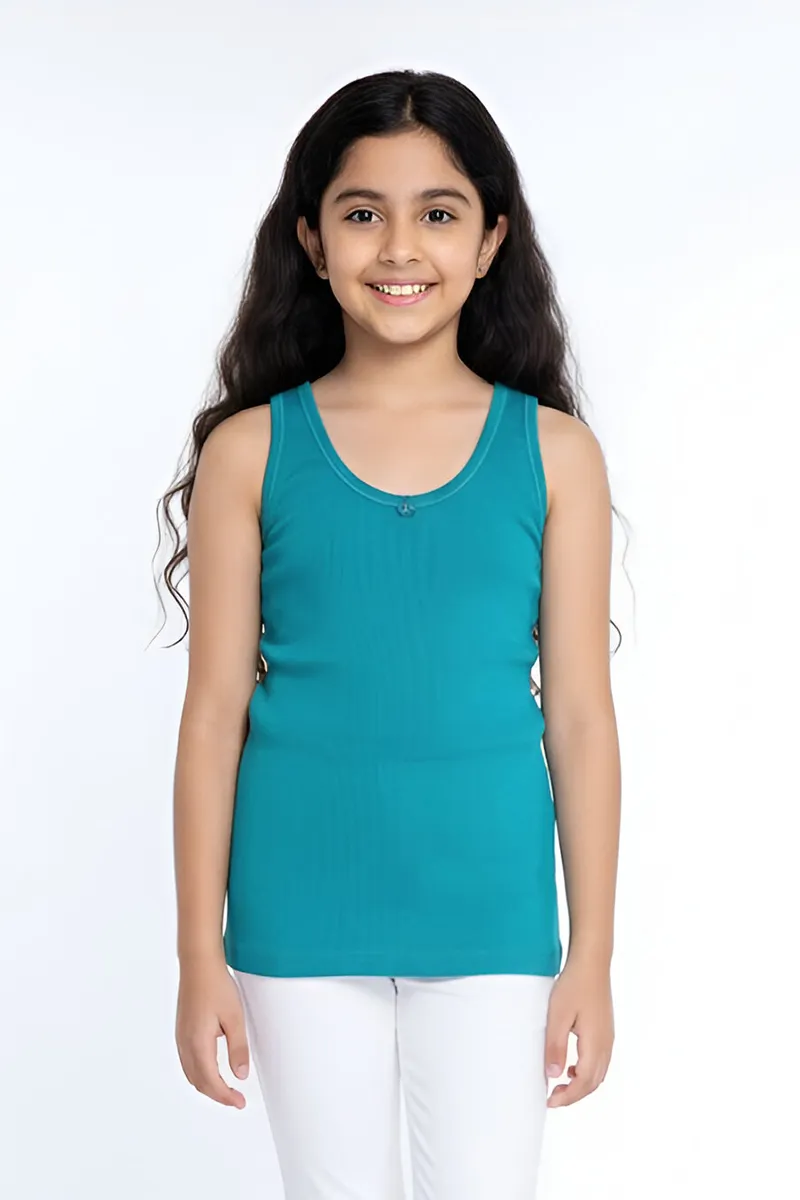 Cotton Solid Camisole for Girls - Green CLGIW006GRN1416YRS