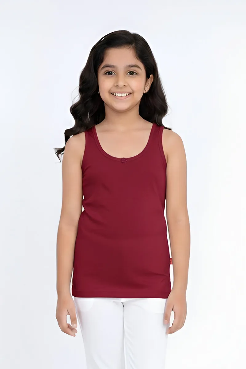 Cotton Solid Camisole for Girls - Maroon CLGIW006MAR810YRS