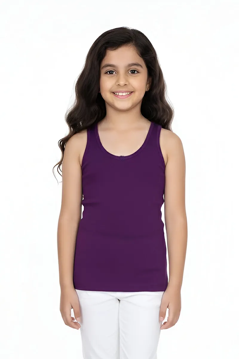 Cotton Solid Camisole for Girls - Purple CLGIW006PUR1416YRS