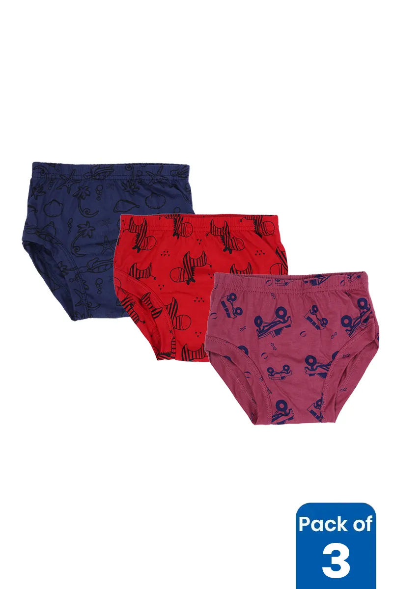 Girls Assorted Pack of 3 Printed Bloomer Shorts CLGIW008MUL23YR