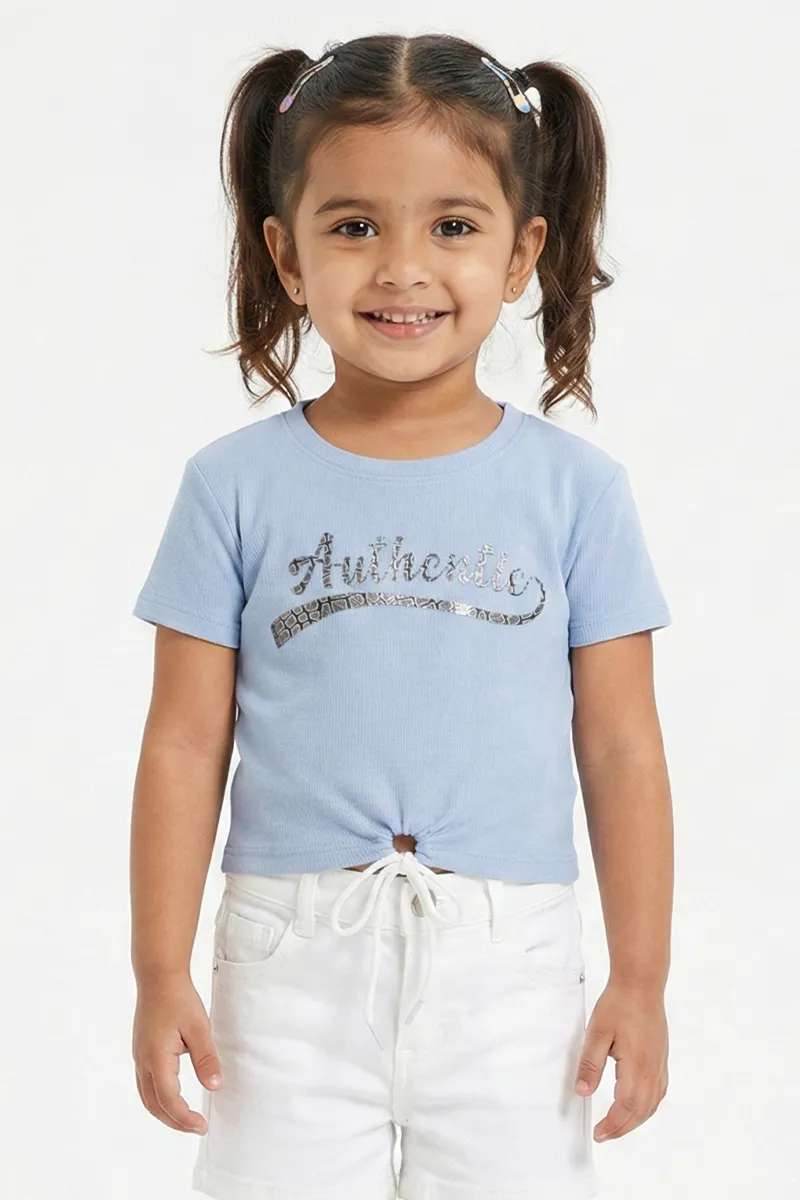 Printed Half-Sleeve T-Shirt for Girls - Grey CLGT00203GRE34YR