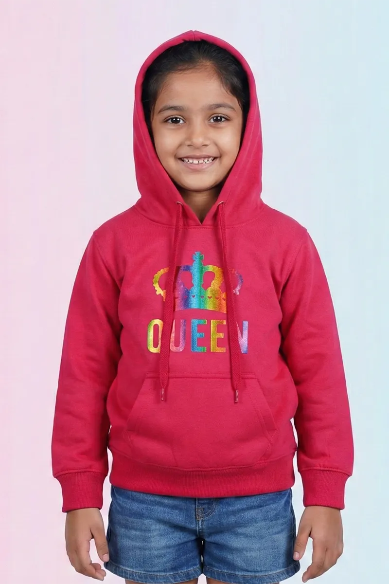 Hooded Sweatshirt for Girls - Deep Pink