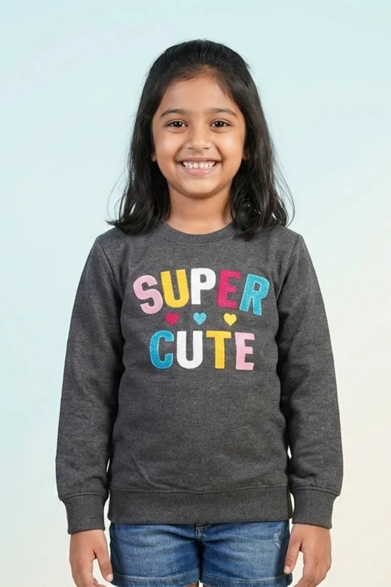 Hooded Sweatshirt for Girls - Dark GreyCLGT00223DAR1112